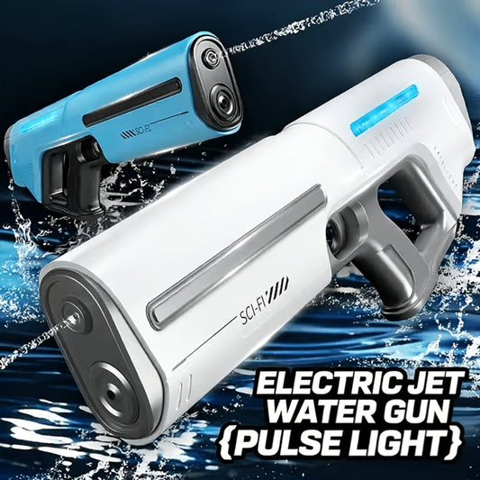 Electric Water Gun with Auto-Fill, LED Lights & 40-Foot Range – USB Rechargeable Large Capacity Soaker Blaster for Kids & Adults, Pool Beach Backyard Outdoor Summer Toy, Gift Box