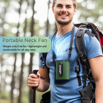 Portable Fan by Coogir, 5000mAh Four-Speed Waist Clip and Neck Model with LED Battery Display