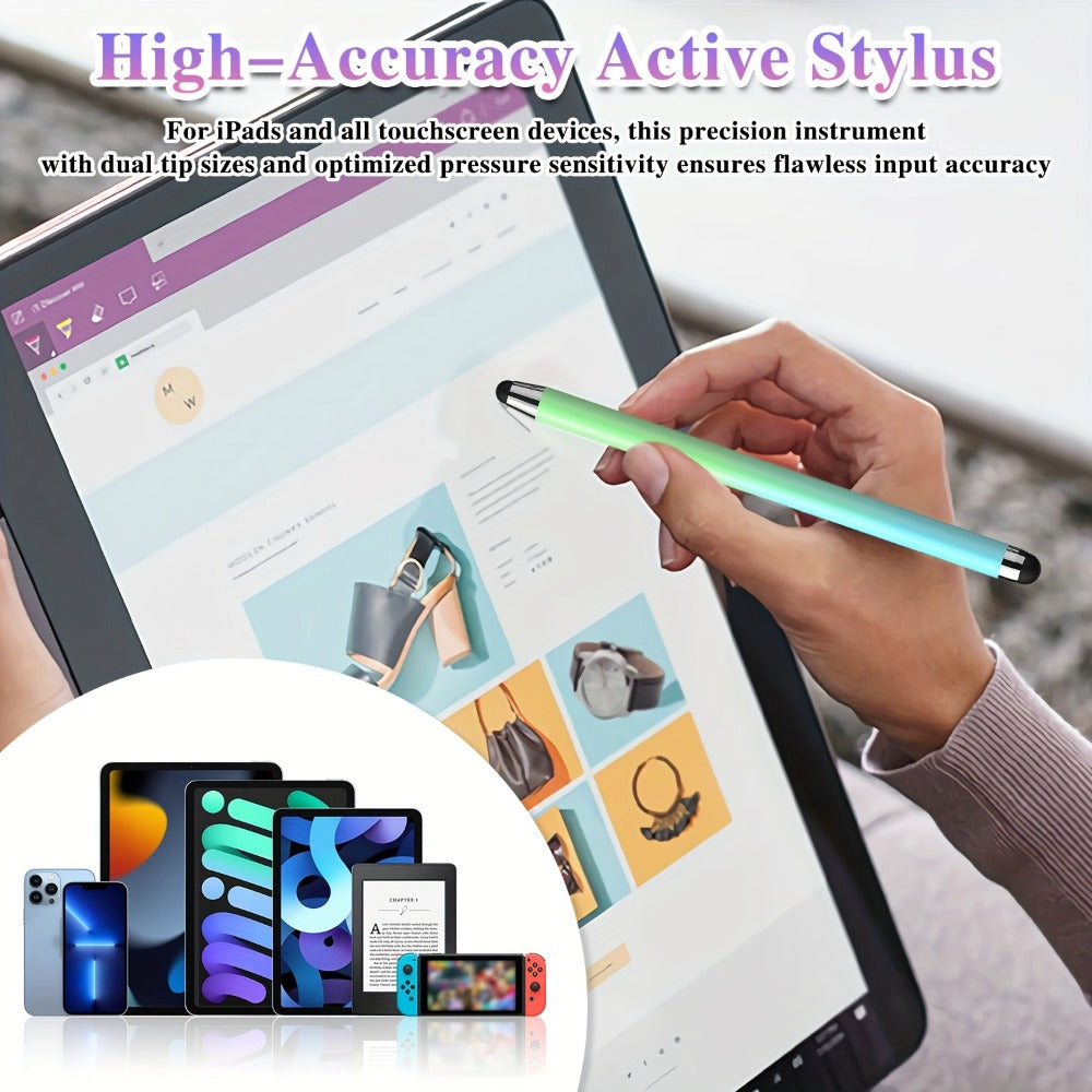 10-Piece Dual-Tip Stylus Pen Set for Capacitive Touchscreens in Three Color Assortments with Passive Design