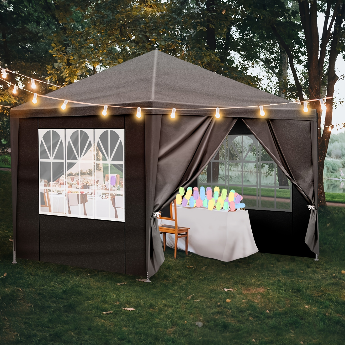 Canopy Tent Sidewalls 10x10 FT PE Fabric Waterproof 3 or 4 Side