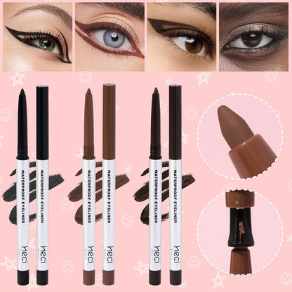 3-Piece Matte Gel Eyeliner Pen Set Waterproof Long-Lasting Smudge-Proof Precision Eye Makeup — Quick-Dry Creamy Formula for Sensitive Mature Skin Beginner Friendly Deep Medium Black