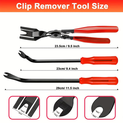 17-Piece Automotive Trim Removal Tool Kit with Pry Paddles, Hook Set, Clip Pullers and Scraper