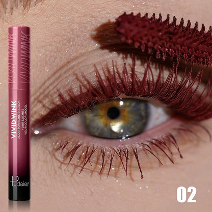 5-Shade Waterproof Colored Mascara for Women — Smudge-Proof Clump-Free Long-Lasting Vivid Formula, Bold Eye Makeup for Stage Cosplay Festival Everyday Wear, Blue Green Pink Purple Black