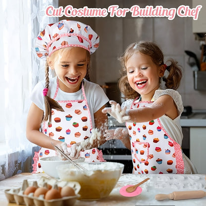 Kids Cooking & Baking Set 24 PCS – Chef Hat & Apron Dress-Up Costume with Baking Accessories for Girls Boys Ages 3-10 | Pretend Play Kitchen Toy | Best Birthday Christmas Gift