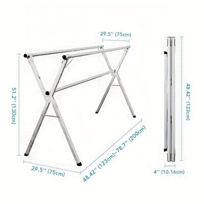 Stainless Steel Clothes Drying Rack Adjustable Retractable Foldable Indoor Outdoor Laundry Rack Heavy Duty