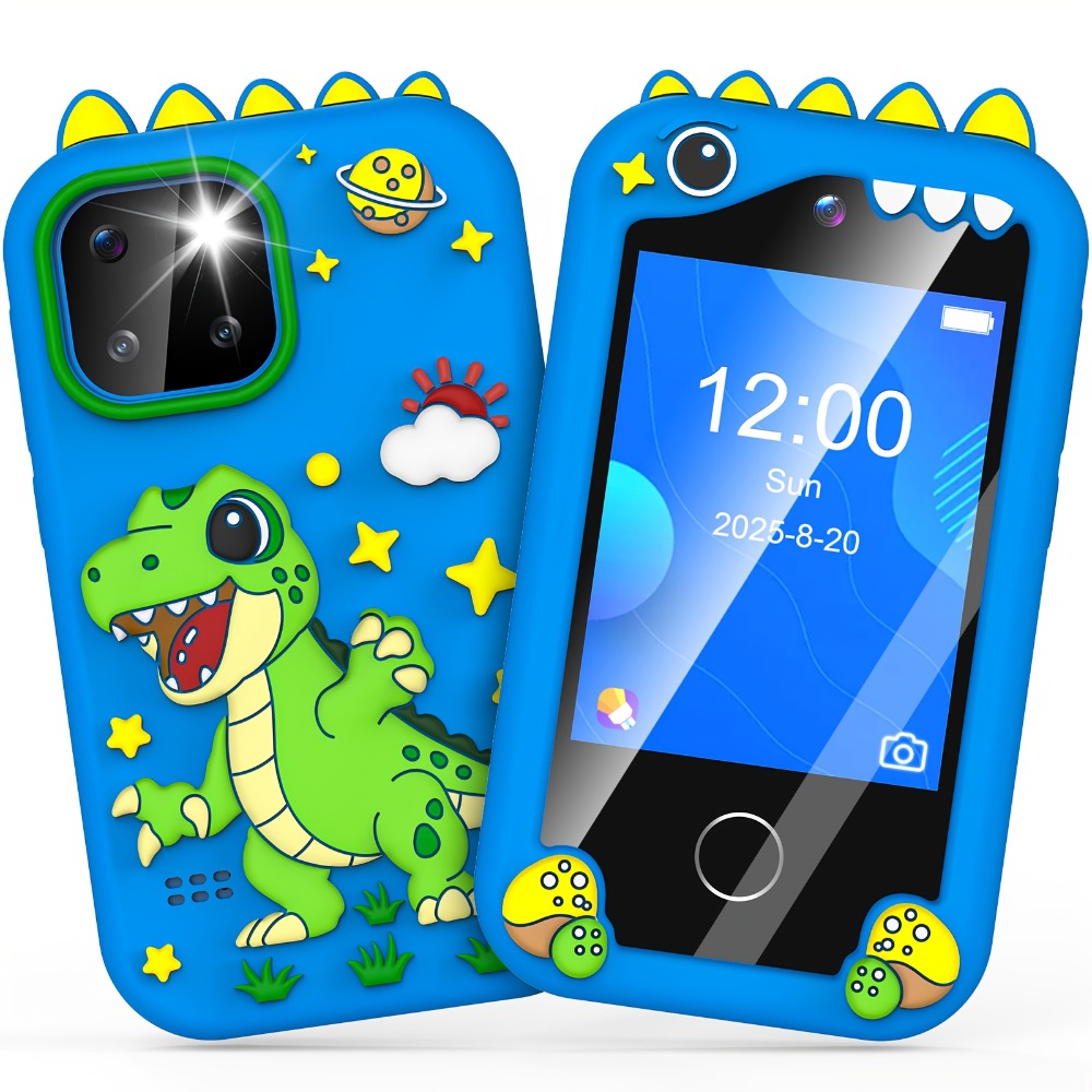 Kids Toy Mobile Phone with Dual Cameras, Touchscreen & MP3 Player – Educational Toy with Games, Alarm Clock & USB Charging, Birthday & Christmas Gift for Boys & Girls