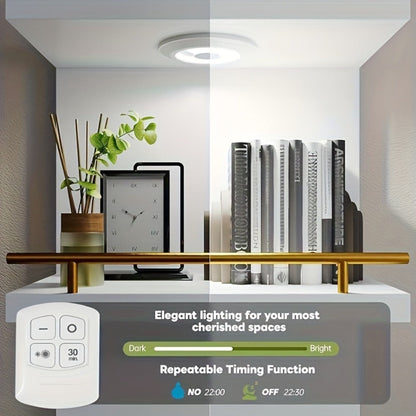 Floating Wall Shelves with LED Light - 6 & 8 Tier Wall Mounted Display Shelf Unit with Anti-Slip Rails for Bedroom, Living Room, Bathroom, Office & Dorm - Modern Space Saving Shelf (Black / White)