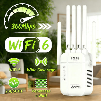 AX1200 WiFi 6 Mesh Extender 15888 Sq Ft Coverage, 135+ Devices, OFDMA, Gigabit Ethernet Port, Alexa Compatible, CISA Certified, Dual Band 2.4GHz & 5GHz, One-Touch Setup, White