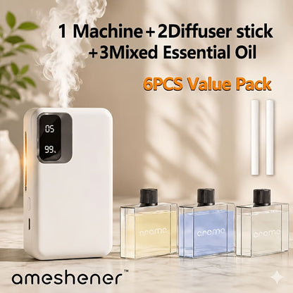 Ultrasonic Essential Oil Diffuser 1800mAh USB Rechargeable – 7-Level Fine Mist Control, Cordless Aromatherapy for Bedroom Bathroom Office, Odor Eliminator Home Diffuser Gift Set with Essential Oils