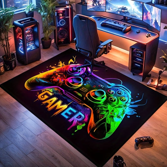 Gaming Mouse Pad Large Extended Cyberpunk Controller Design Non-Slip Desk Mat for PC Console Streaming Setup Esports Game Room Decor Teen Boys Gift 24x36 47x63 Inch