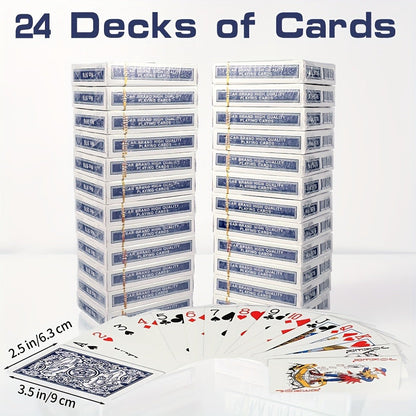Bulk Playing Card Set with 6-, 12- or 24-Deck Options in Red, Blue or Mixed Color Packs for Group Games