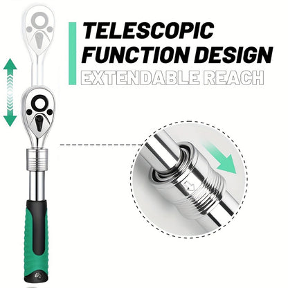 Three-Piece Ratchet Handle Set with 1/4, 3/8 and 1/2-Inch Drives, 72- or 24-Tooth Options Pictured