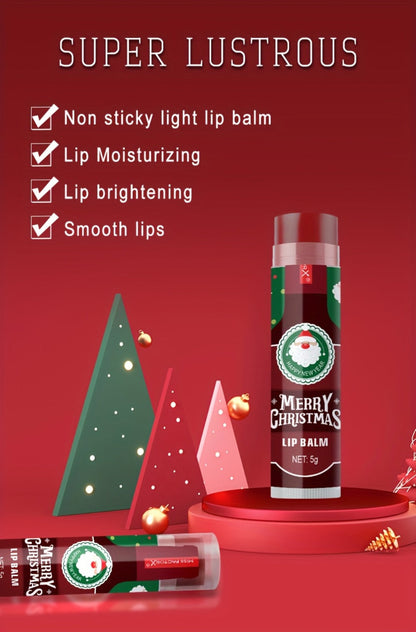 MISS FACTOR 32-Piece Lip Balm Set with Individually Capped Tubes in Red Christmas Gift Box