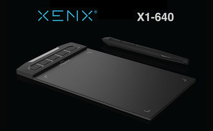 Drawing Tablet XENX 8192 Pressure Levels Battery-Free Stylus 5080 LPI 266 PPS 2 Programmable Buttons Compatible with Android Mobile Windows Mac Portable Pen Tablet for Digital Art Animation Design