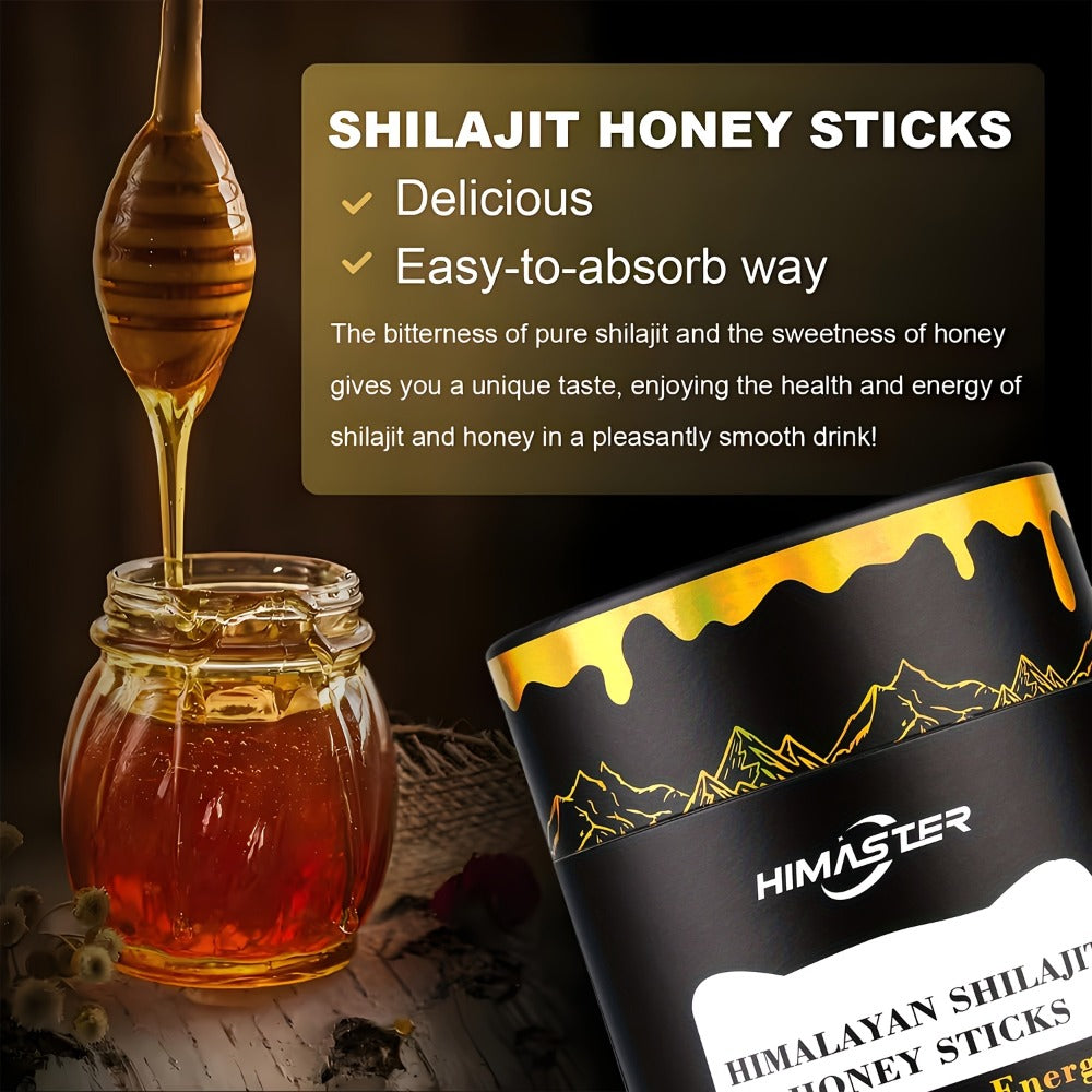 Herbal Supplement with HIMASTER Label, Himalayan Shilajit Honey Sticks, 30 Individually Wrapped 8g Sticks