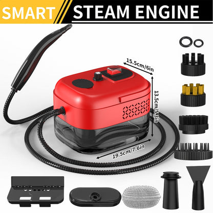 Steam Cleaner by GAKOZ, Canister Kit with Handheld Wand, Flexible Hose, Brush Heads and Glass Scraper Options