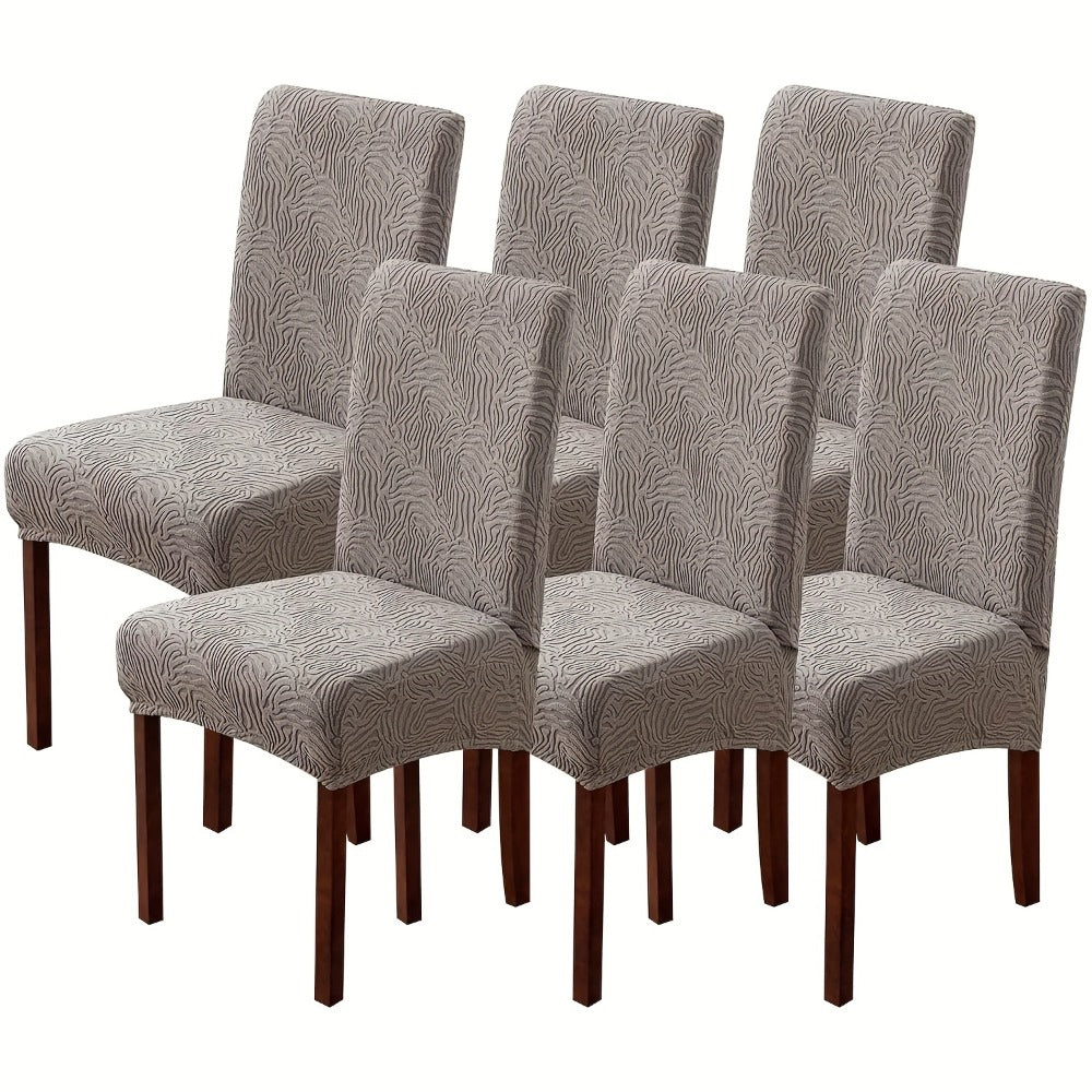 Chair Cover Set of 4 or 6 Stretch Jacquard Dining Slipcovers in Eight Available Color Choices