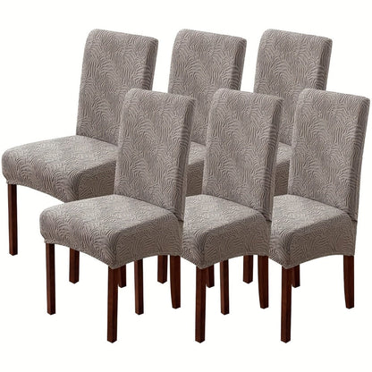 Chair Cover Set of 4 or 6 Stretch Jacquard Dining Slipcovers in Eight Available Color Choices