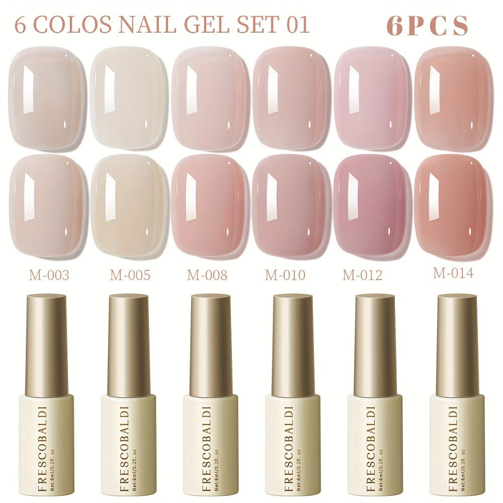 Gel Nail Polish Set with IRISGOBLADI Label, 6 Solid Colors per Set and 8 Retained Palettes