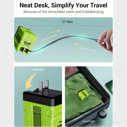 USB-C Wall Charger with Integrated Dual Cables in Single or Two-Piece Packs and Multiple Colors