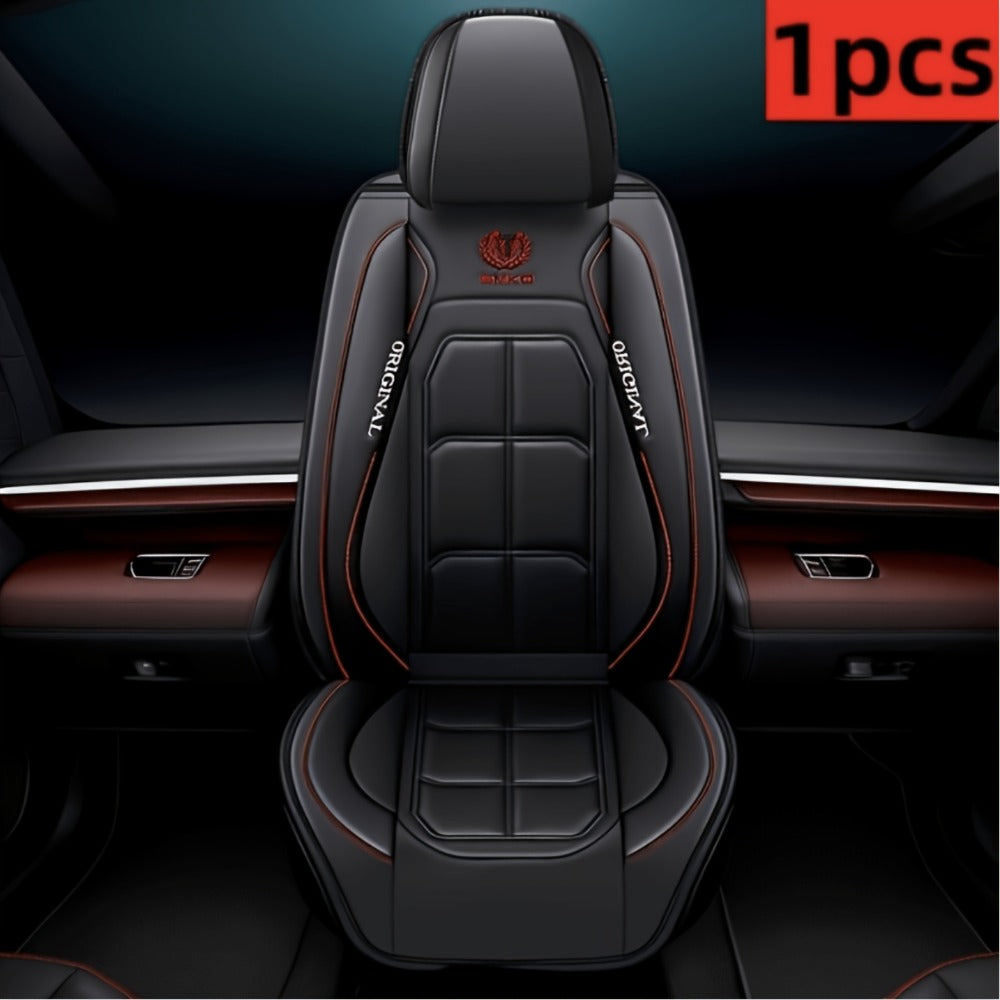 Car Seat Covers Sporty Faux Leather Full-Coverage Front Seat Design in Green or Blue Options