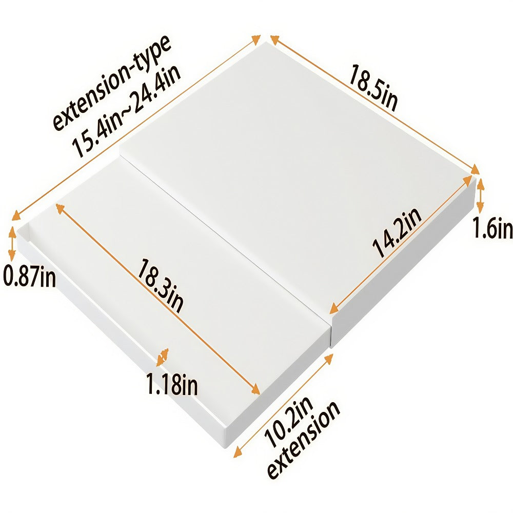 Pull-Out Microwave Stand with Metal Countertop Shelf, 15.4-24.4-Inch Extension and Black or White One- or Two-Piece Sets