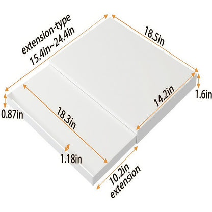 Pull-Out Microwave Stand with Metal Countertop Shelf, 15.4-24.4-Inch Extension and Black or White One- or Two-Piece Sets