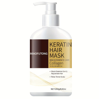 Argan Oil Hair Mask 250g with Castor Oil & Rosemary Oil – Deep Conditioning Collagen Keratin Repair for Dry Damaged Hair, Prevents Split Ends & Breakage, Intense Moisture Restore, All Hair Types