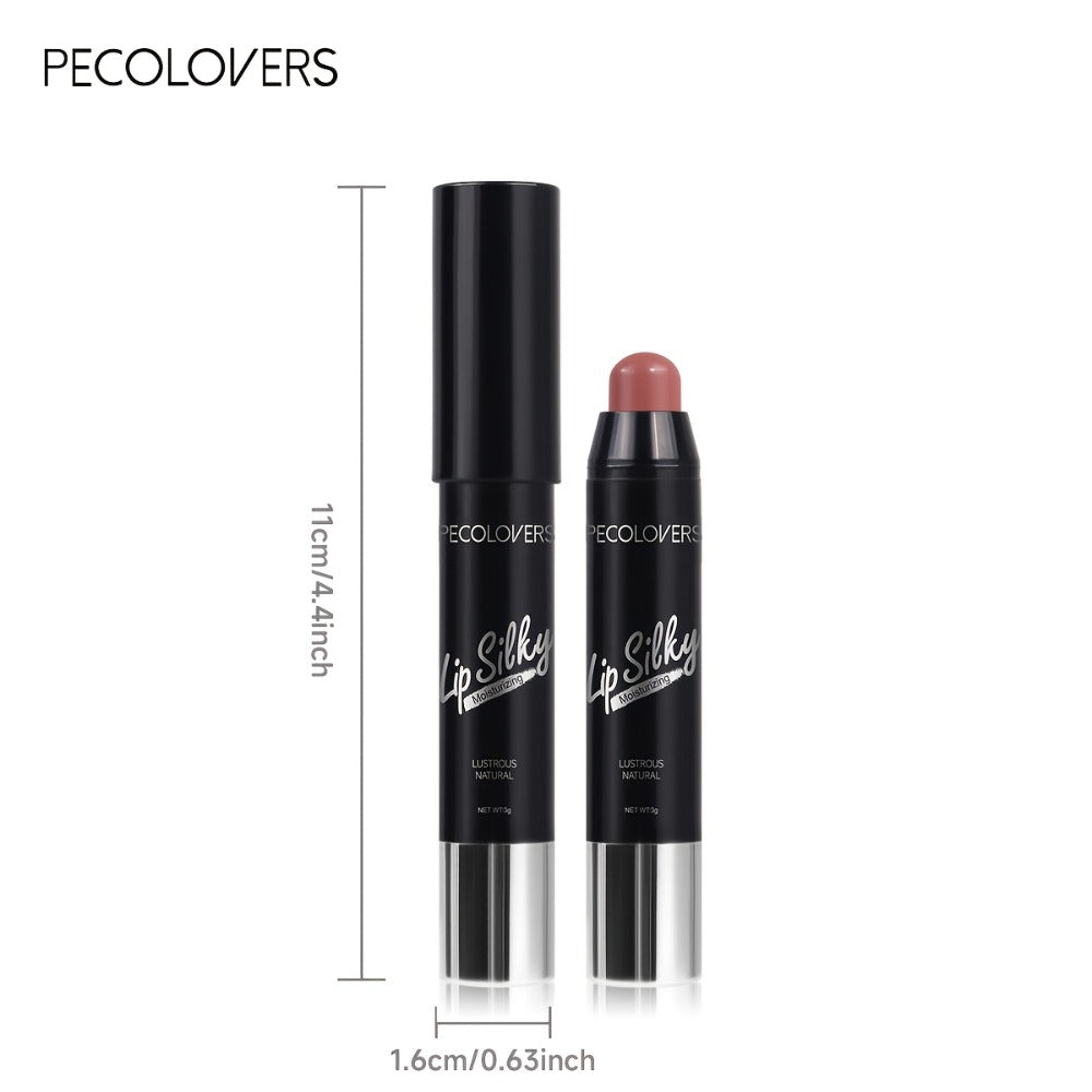 Lipstick Set, PECOLOVERS 6-Piece Cream Crayon Collection with Nude, Rose, Berry and Red Colors