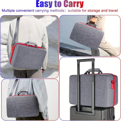 Structured Carrying Case Compatible with PS5 Slim Disc or Digital Consoles, Black or Gray with Shoulder Strap
