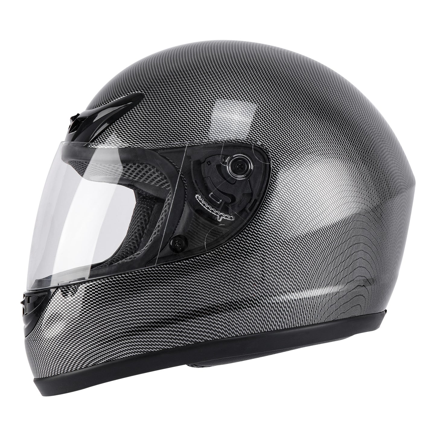 Motorcycle Flip-Up Full Face Helmet DOT Approved, Carbon Fiber Look Modular Street Bike Helmet with Anti-Scratch Visor & Washable Padding, Adult Sizes S M L XL, Includes Helmet Bag