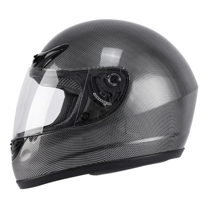 Motorcycle Flip-Up Full Face Helmet DOT Approved, Carbon Fiber Look Modular Street Bike Helmet with Anti-Scratch Visor & Washable Padding, Adult Sizes S M L XL, Includes Helmet Bag
