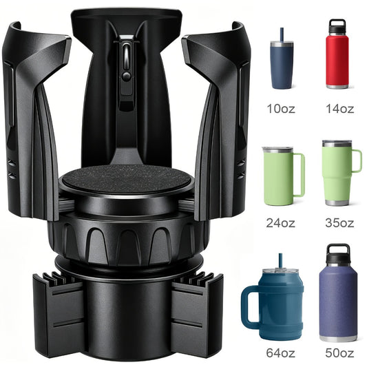 Car Cup Holder Expander Adjustable - Fits 24 32 45 50oz Large Water Bottles & Tumblers, Universal Auto Cup Insert for Stanley Hydro Flask & Travel Cups