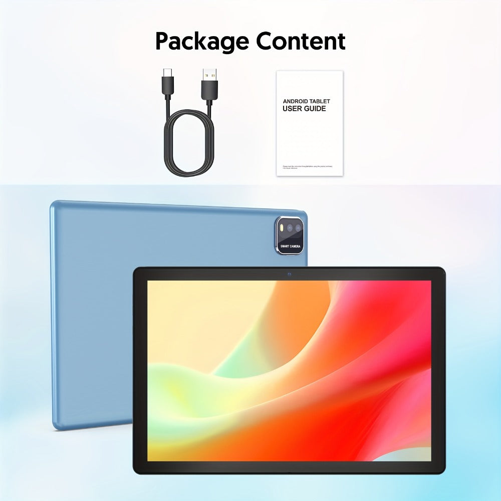 Android Tablet 10.1-Inch with Android 15, WiFi 6, 6000mAh Battery and Case or Keyboard Options