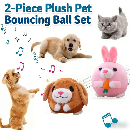 Dog Toy USB-Rechargeable Bouncing Character with Voice Recording, Music and Animal Sound Modes