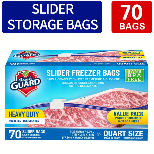 Heavy Duty Slider Storage Bags Ziplock Freezer Bags for Food Fruit Meat Vegetable Grain Kitchen