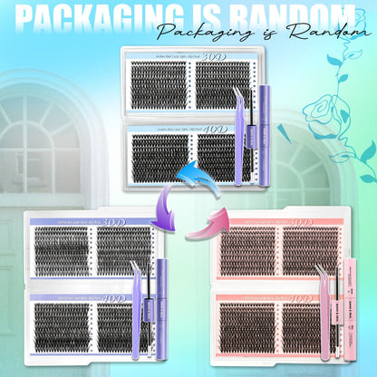 800-Piece 30D and 40D Lash Cluster Kit with Mixed 8–16mm Lengths, Bond-Seal Tube and Tweezers