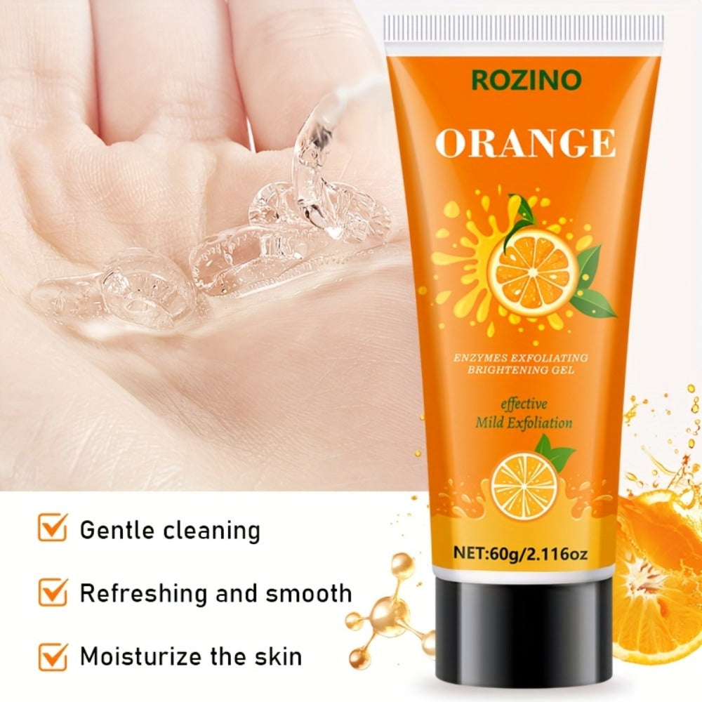 60 g Orange Enzyme Cleansing Gel with Aloe Vera, Hyaluronic Acid and Vitamin C for Face and Body
