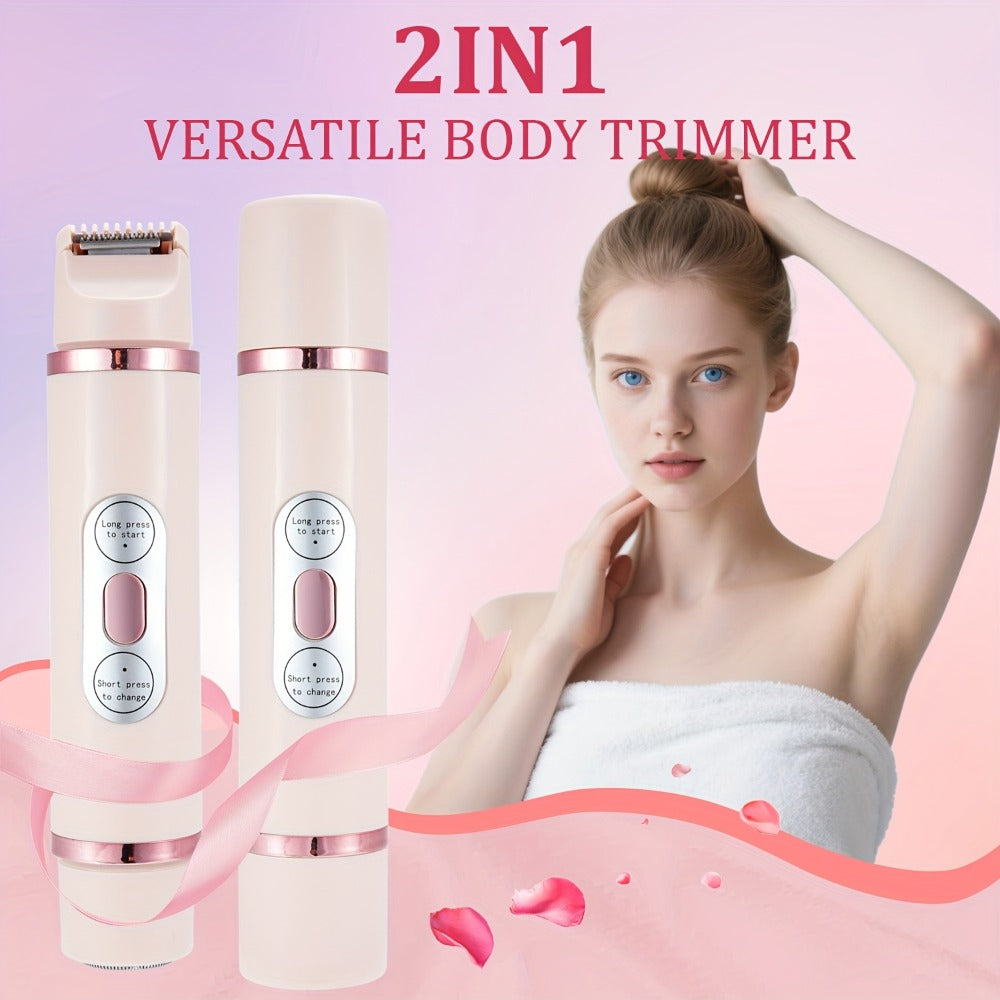 Electric Shaver 2-in-1 Women’s Razor and Trimmer with Stainless Steel Blade, USB Charging and Wet/Dry Use