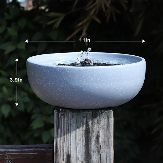 Bird Bath Solar Fountain 11.2" Outdoor Bubbler – Garden Decor