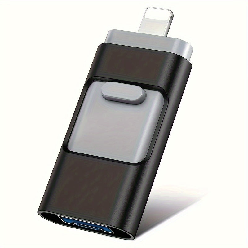 USB Flash Drive, 4-in-1 USB 3.0 Multi-Port Memory Stick with 128GB or 256GB Capacity and Sliding Connector Design