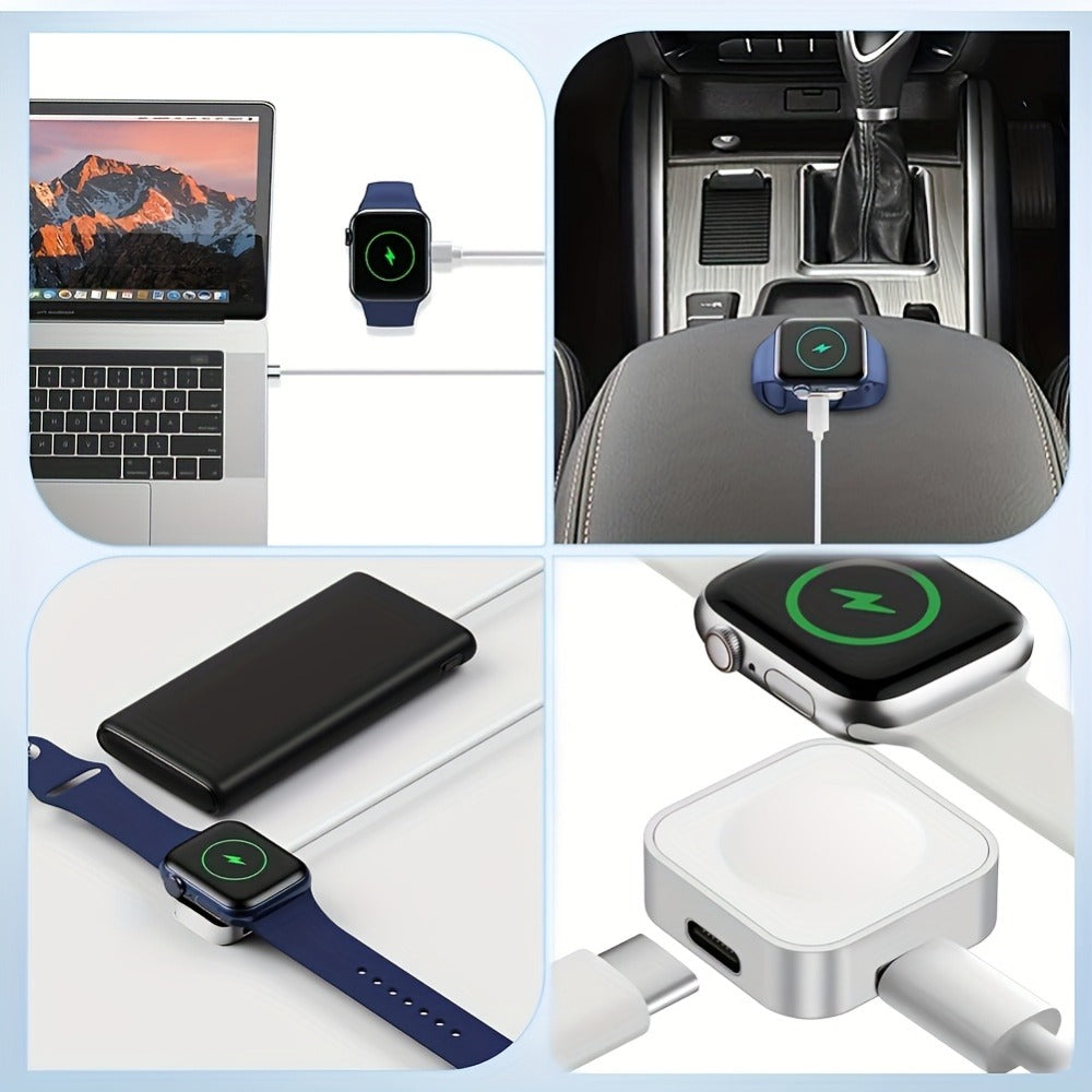 Portable Watch Charging Case with Carabiner, Square Magnetic Cradle and Six Color Checkout Options