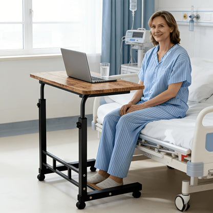Adjustable Overbed Table with Rolling Frame and Eight Color Checkout Options from Retro to Deep Glacier