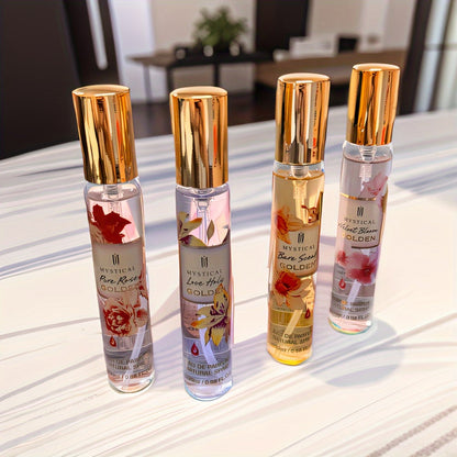 Perfume Gift Set with Four 20ml Floral or Fruity Travel Sprays in Pink or Botanical Gift Boxes