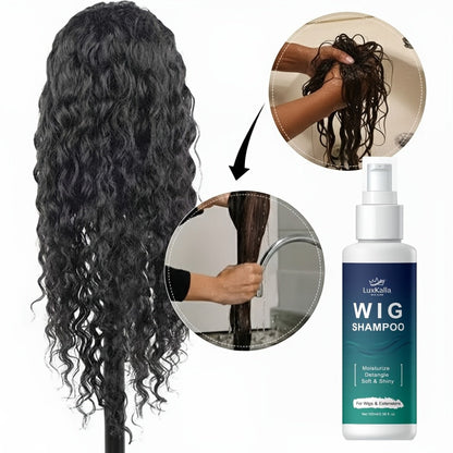 Synthetic Hair Shampoo 2-in-1 Deep Cleansing Revitalizing Moisturizing Detangling | Soak & Rinse Formula for Wigs Hair Extensions Braids | 2-Pack Value Set