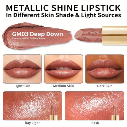 Lipstick Set, Oulac 3-Piece Metallic Finish Collection with Set 4 or Set 5 Color Selections