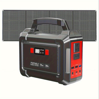 Portable Power Station 296Wh 300W with Eight Outputs, Dual AC Outlets, USB-C and Optional Solar Panel