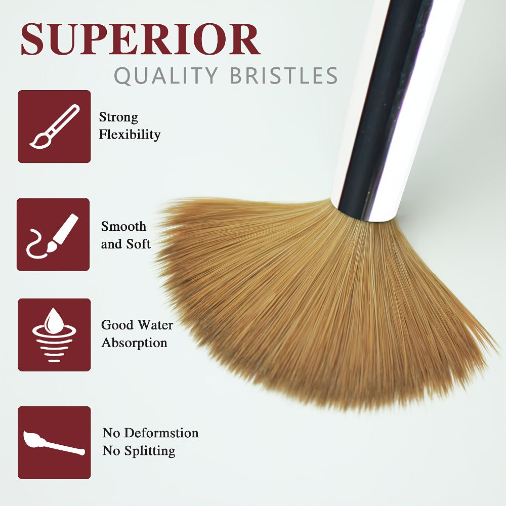 Red-Wine Handle Acrylic Nail Brush in Exact Checkout Sizes #8, #10, #12, #14, #16 or #18 with Pictured Round Tip