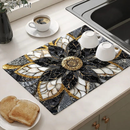 Lotus Marble Pattern Stove Protector Mat in 28.35 x 20.47-Inch or 3.9 x 7.8-Inch Checkout Sizes