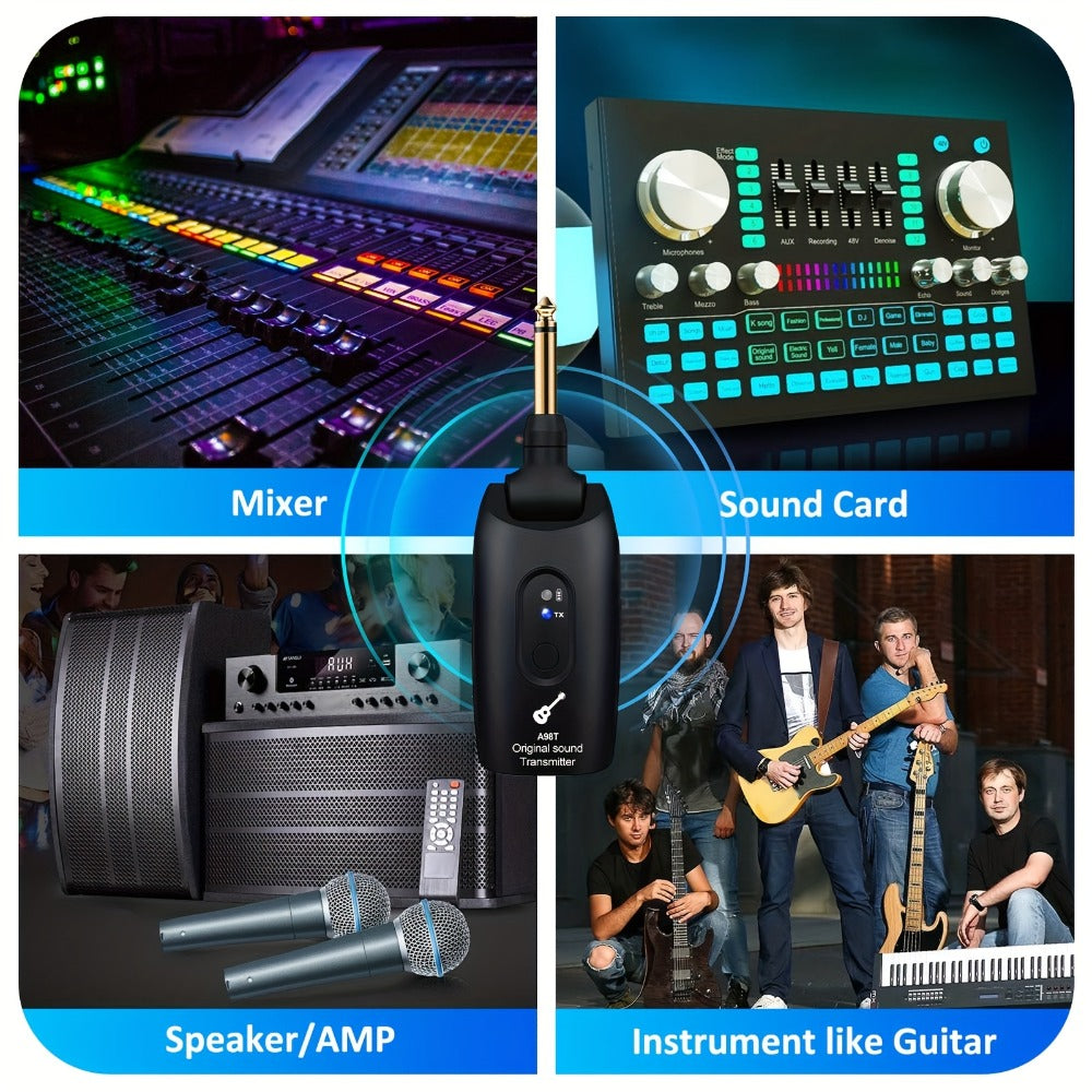 Wireless In-Ear Monitor System 2.4GHz IEM 270° Rotatable Transmitter Auto-Pairing Receiver for Studio Band Rehearsal Live Performance Instrument Monitoring